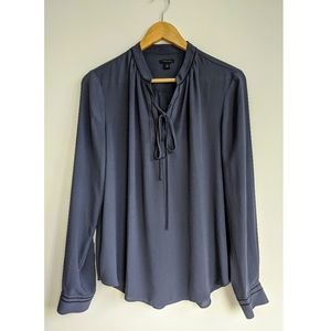 Purple-Gray Peasant Style Blouse
